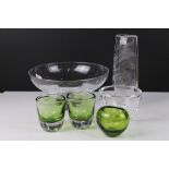 Six items of Scandinavian Glass including Kosta Boda, Holmegaard and Orrefors