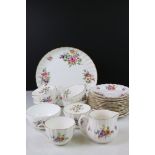 Royal Worcester ' Roanoke ' Part Tea Service comprising 6 tea cups, 6 saucers, 6 tea plates and milk