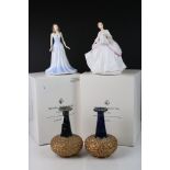 Matched Pair of Royal Doulton Stoneware small Bottle Neck Vases, 15cms high together with Two