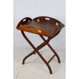 20th century Mahogany Effect Butlers Tray in the Georgian manner, with hinged fold down sides,