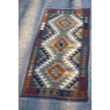 Woollen Hand Knotted Maimana Kilim Runner, 137cms x 66cms