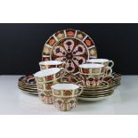 Royal Crown Derby Imari pattern 1128 Tea Ware comprising 6 tea cups, 6 saucers, 6 tea plates and 6