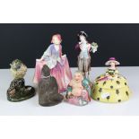 Royal Doulton ' Sweet Anne ' Figurine HN1330 together with Continental Porcelain Figure, French