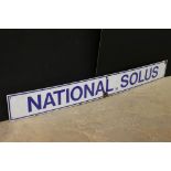 Vintage Enamel Sign marked ' National Solus ' 107cm x 13cm