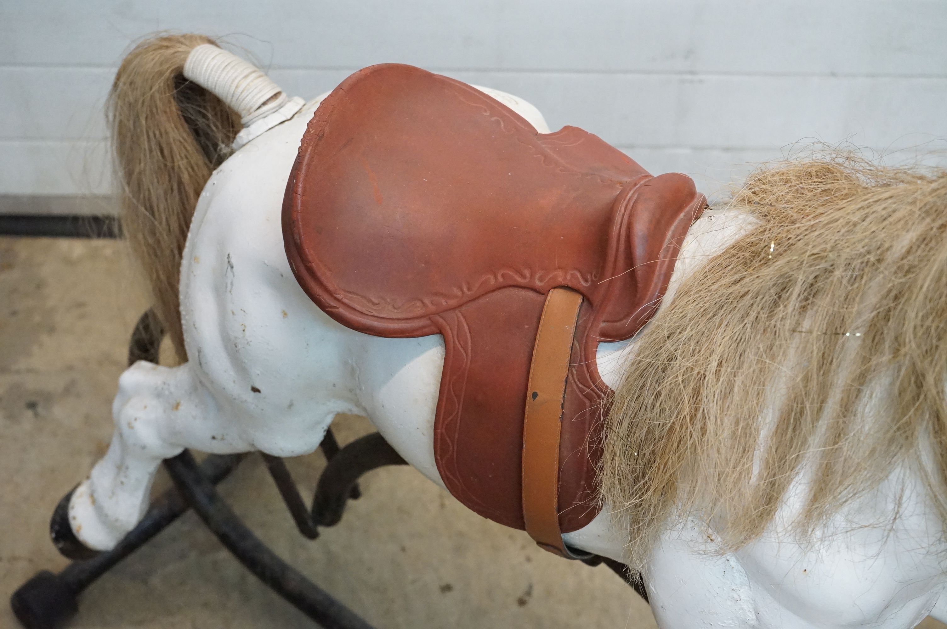 Mid century Metal Rocking Horse (lacking ears), 110cm long x 92cm high - Image 4 of 8