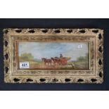 Late 19th century oil on panel of horse and cart