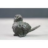 Bronze figure of a bird, height approx. 3.5cm