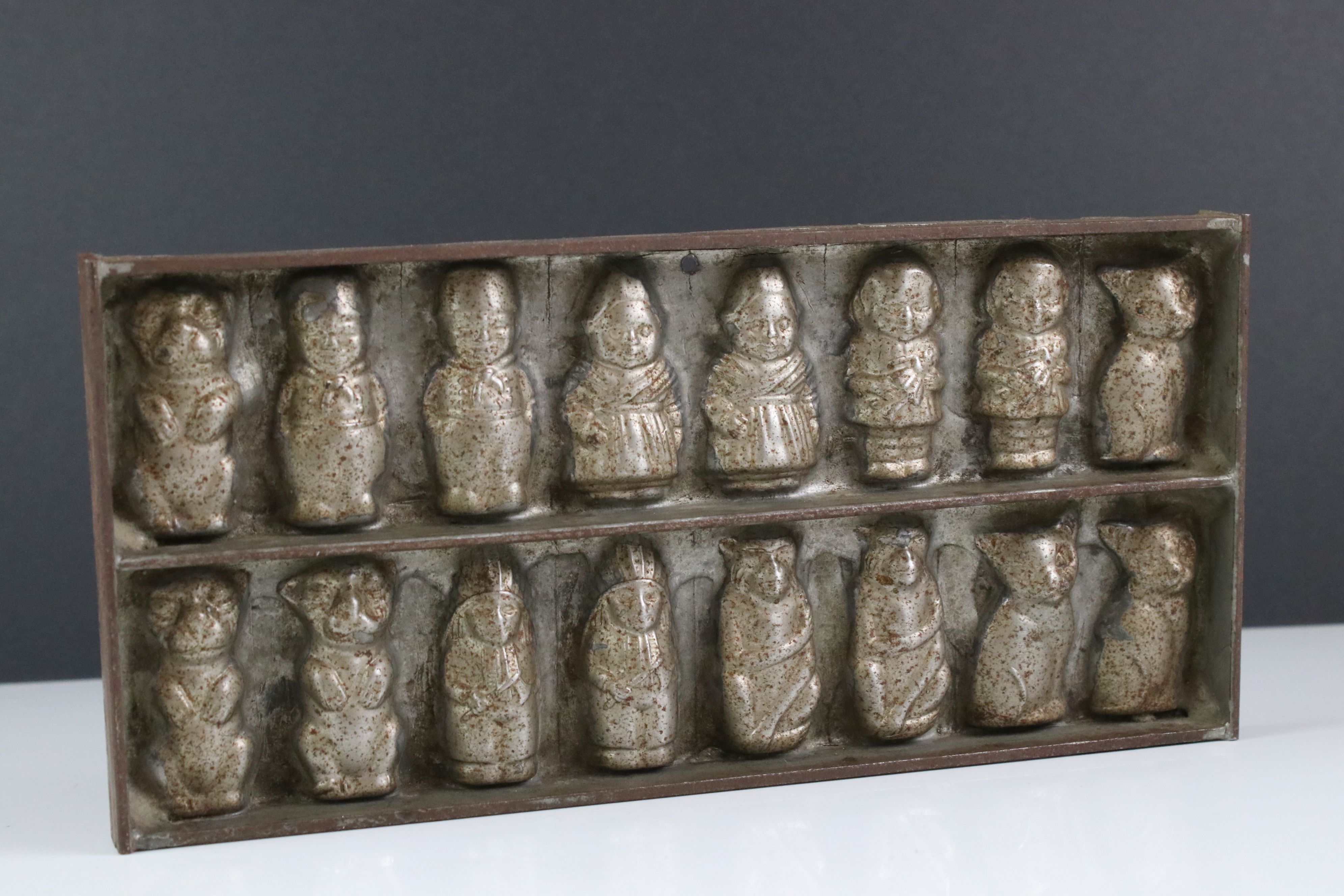 Early 20th century Metal Chocolate / Sweet / Patisserie Mould having sixteen moulds including