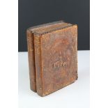 Leather embossed cigar case in the form of books