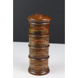 Fruitwood four section spice tower