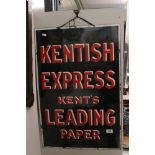 Advertising - Enamel Sign ' Kentish Express Kent's Leading Paper ', 76cm x 51cm