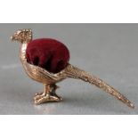 Brass pheasant pincushion