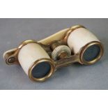 A pair of French bone ' Patte a Bologne sur mar ' opera glasses.