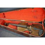 A vintage violin, body measures approx 14.5".