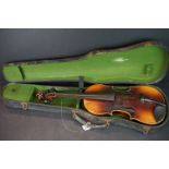 A vintage violin, body measures approx 14".