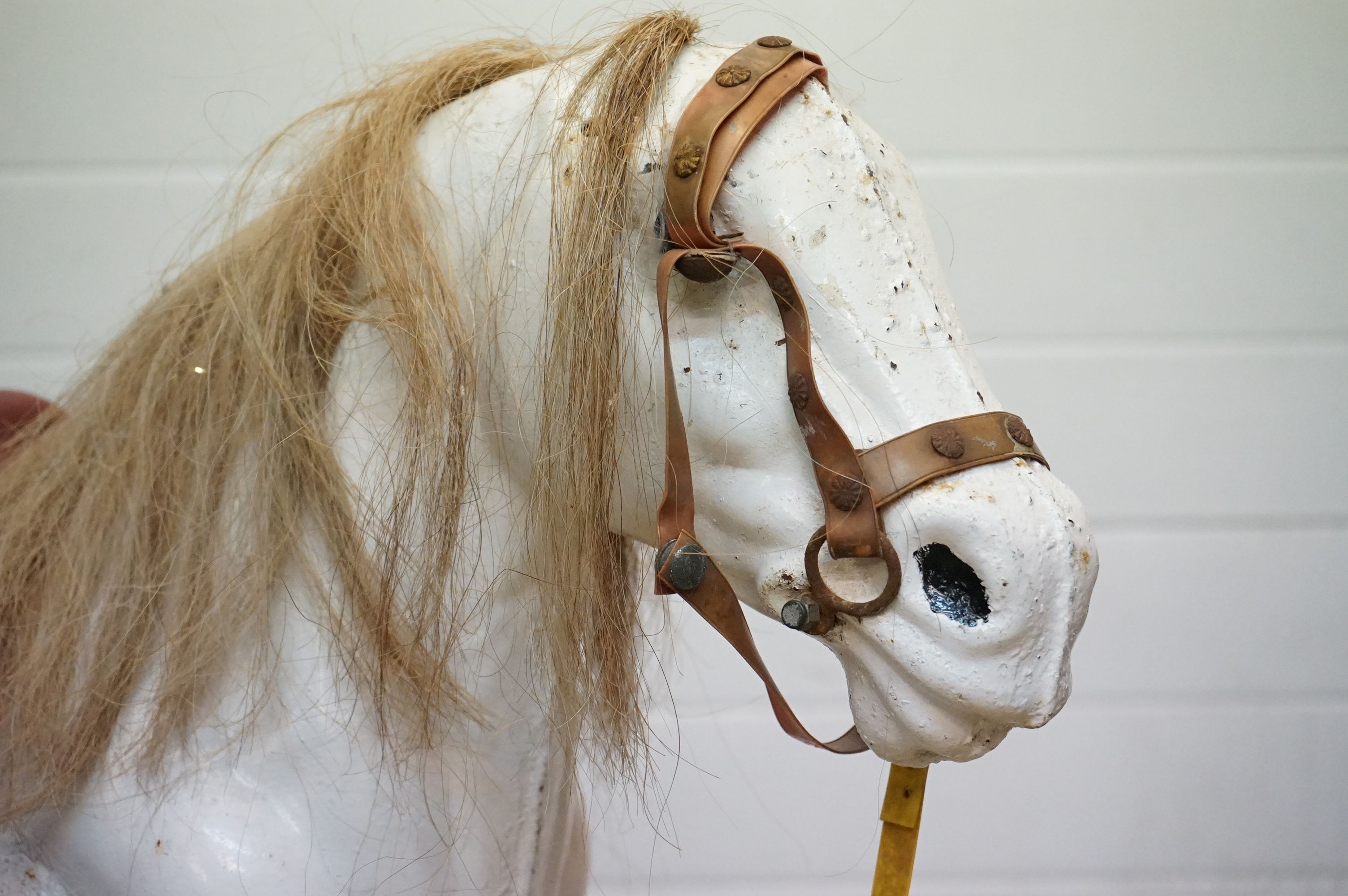 Mid century Metal Rocking Horse (lacking ears), 110cm long x 92cm high - Image 3 of 8