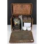 Early 20th century Drew & Co of Piccadilly Circus 'En Route' Railway Carriage Wicker Tea Basket,