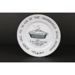 Early 20th Century commemorative plate 'Denby Dale Pie in aid of the Huddersfield Royal Infirmary'