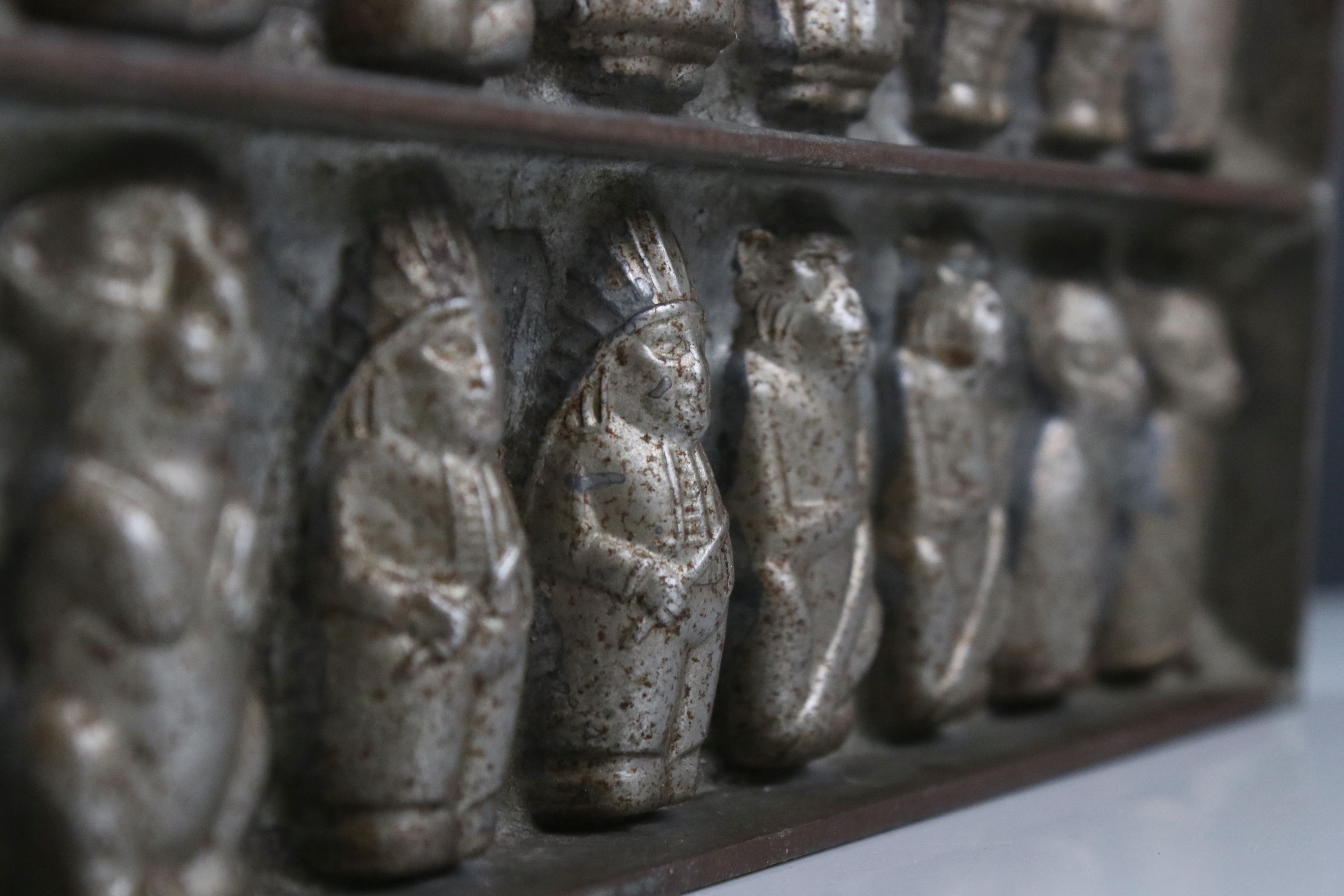 Early 20th century Metal Chocolate / Sweet / Patisserie Mould having sixteen moulds including - Image 3 of 6