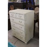 Vintage painted chest of two short and four long drawers