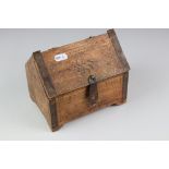 Small metal bound table top dowry chest