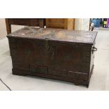 19th century Brass Studded ' Zanzibar ' Chest with four small drawers below, 110cms wide x 59cms