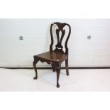 George III Carved Oak Side Chair, 99cms high