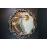 Victorian papier-mache tray in the manner of Jennens and Bettridge, of shaped circular outline,