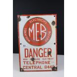 Enamel Sign ' Midlands Electricity Board Danger High Pressure Electricity ... ', 46cm x 30cm