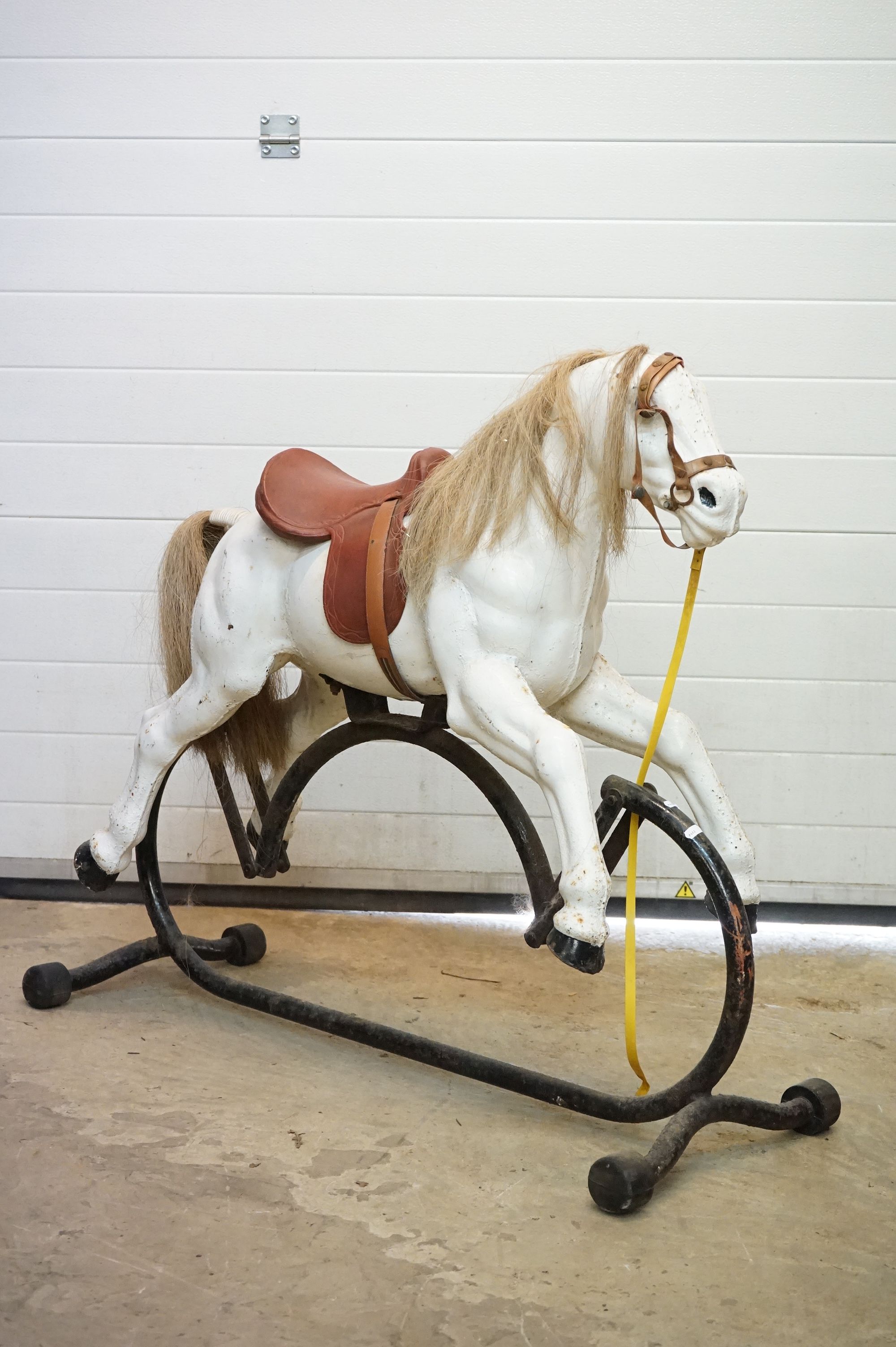 Mid century Metal Rocking Horse (lacking ears), 110cm long x 92cm high - Image 2 of 8