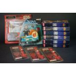 Six Tazo ' The Star Wars Trilogy ' Collector's Force Pack Folders together with Three Carded Star