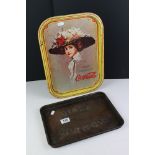Enamel ' Coca Cola ' Advertising Pub Tray, 40cm long together with a Bird's Spongie Baking Tray