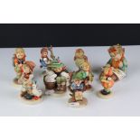 Nine Goebel Hummel Figures, tallest 12cm