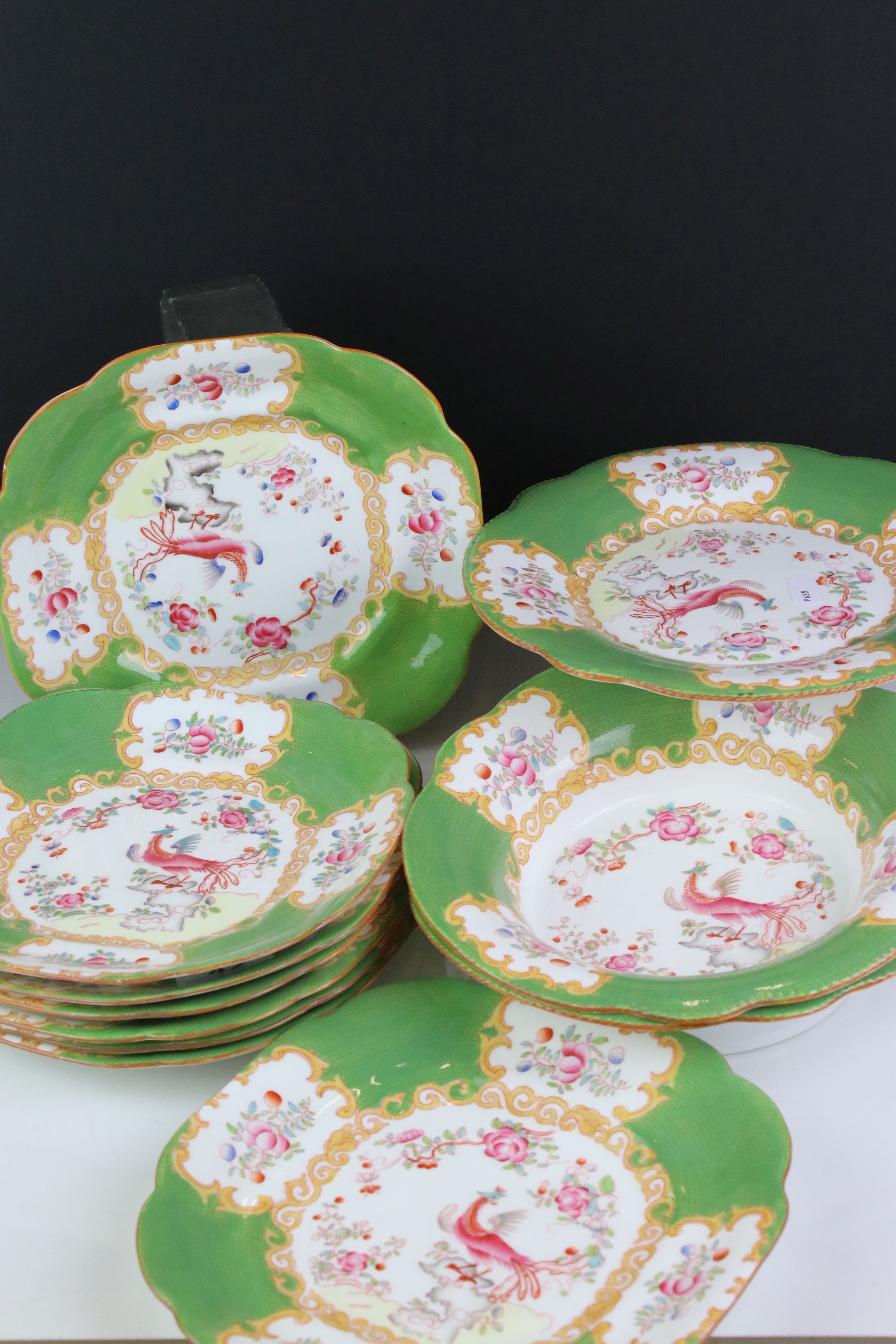 Early 20th century William A Adderley & Co ' Cuckoo ' Dessert Set comprising Comport, Two Bowls