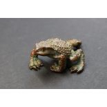 Bronze figure of a toad, length approx. 5cm