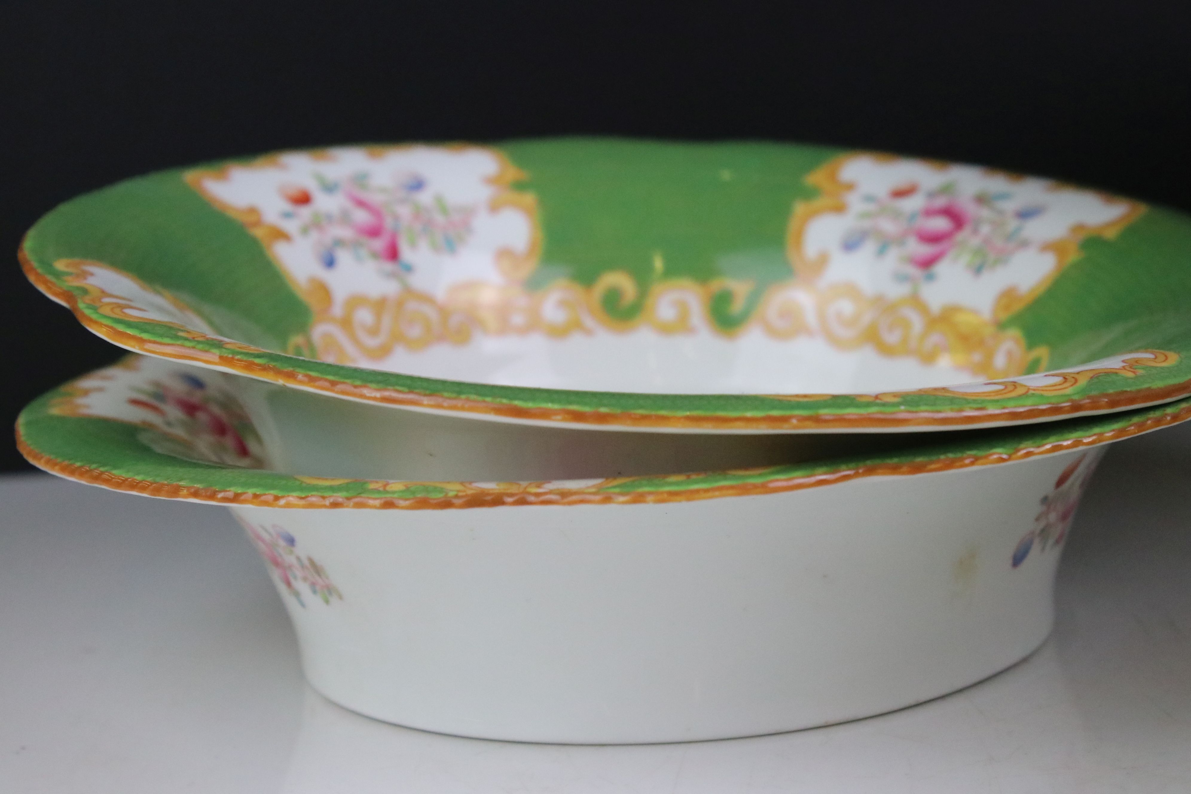 Early 20th century William A Adderley & Co ' Cuckoo ' Dessert Set comprising Comport, Two Bowls - Image 11 of 11