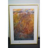 Impressionist Gouache of a Sunset, unsigned, 40cm x 61cm, framed and glazed