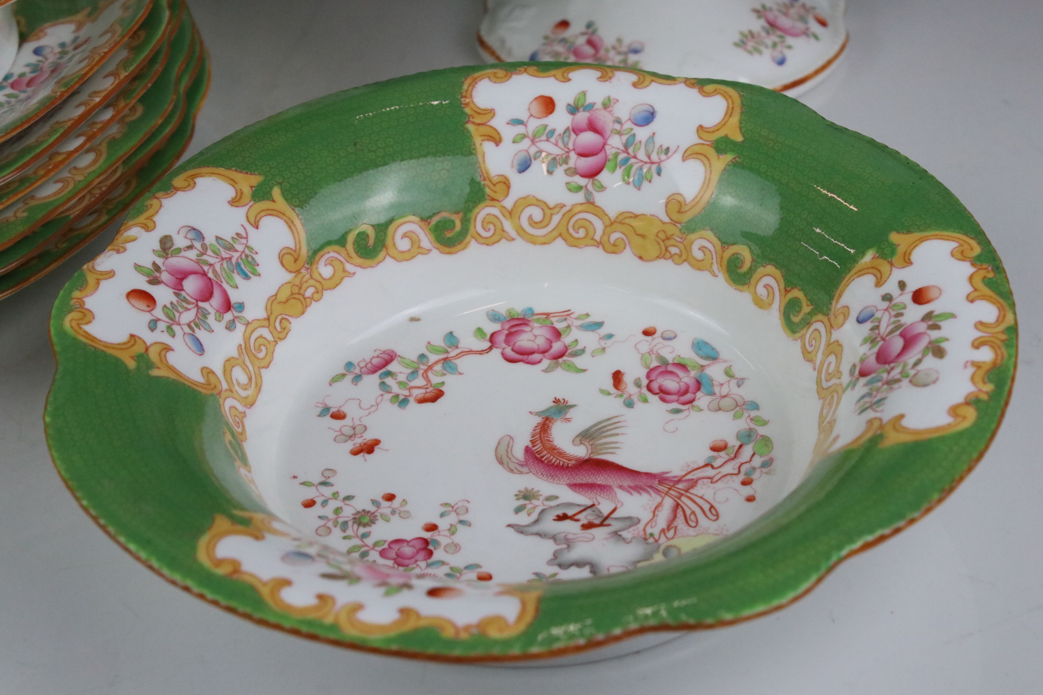 Early 20th century William A Adderley & Co ' Cuckoo ' Dessert Set comprising Comport, Two Bowls - Image 3 of 11