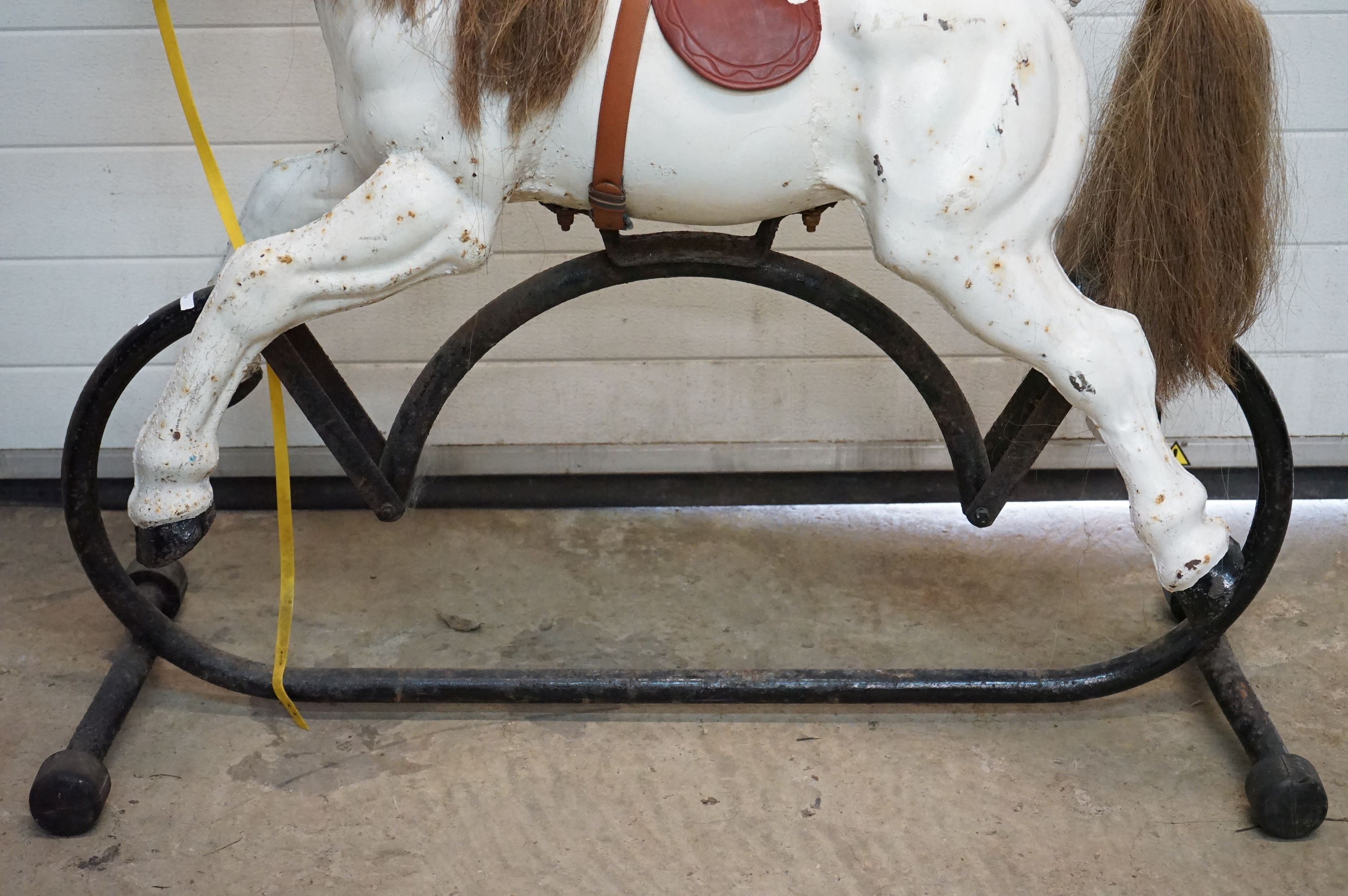 Mid century Metal Rocking Horse (lacking ears), 110cm long x 92cm high - Image 8 of 8