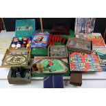 Mixed lot of Vintage Games, Playing Cards, etc including Chad Valley Swing Table Skittles