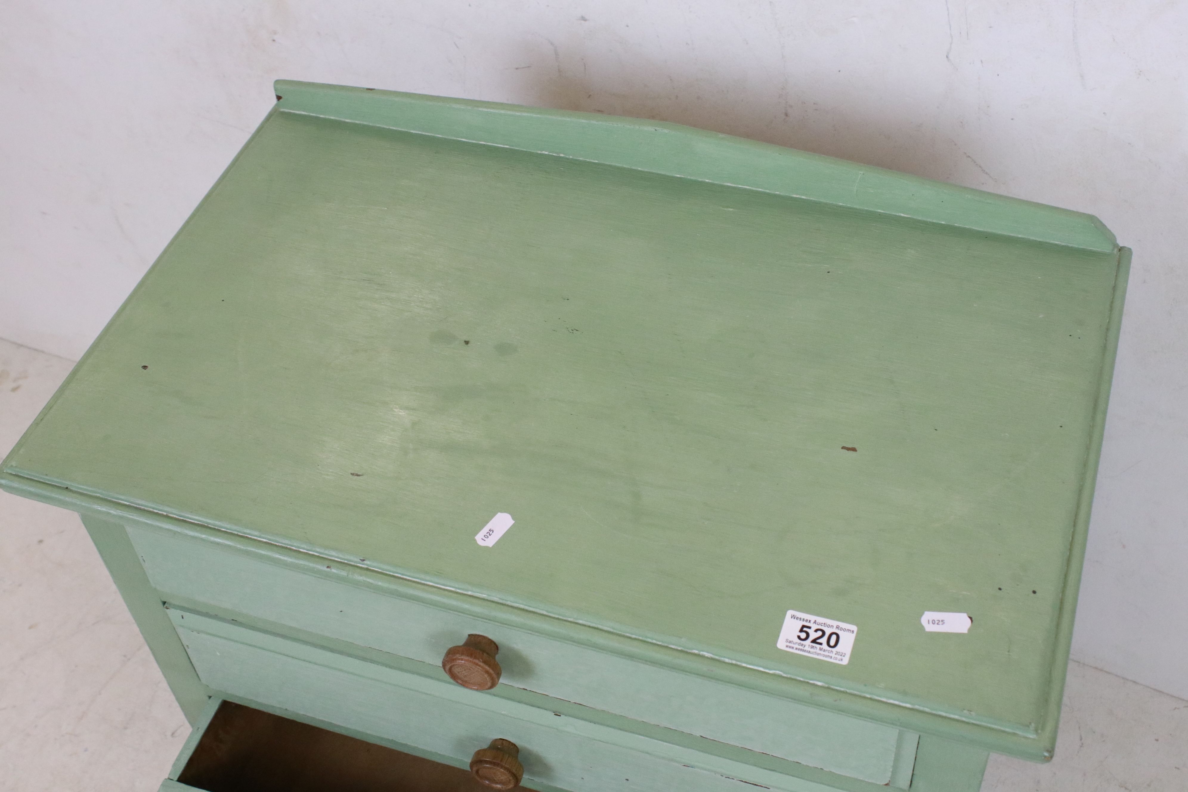 Green Painted Chest of Five Drawers, 64cm wide x 75cm high - Image 4 of 4