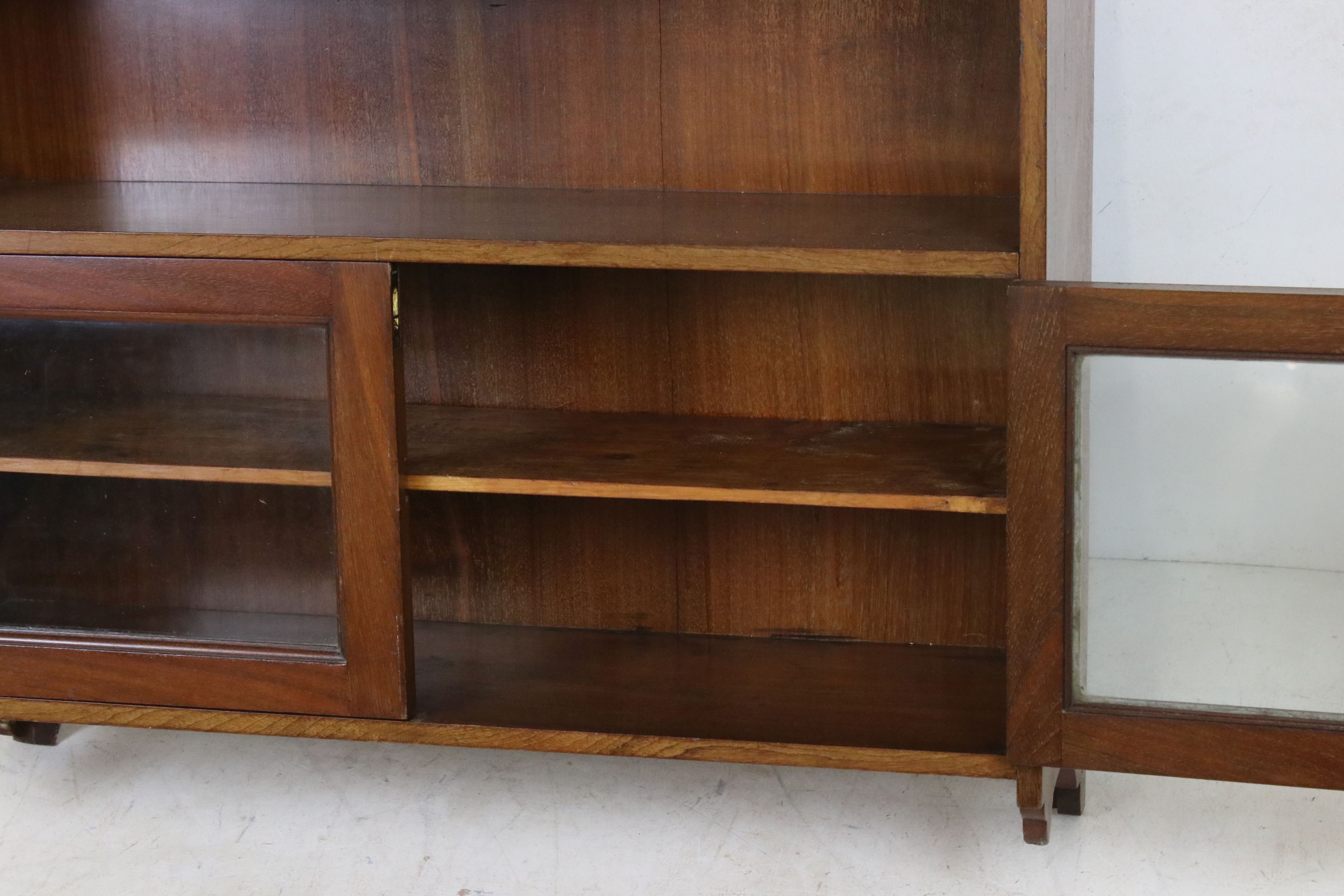 Late 19th / Early 20th century Gothic Mahogany Hanging Cabinet with two shelves over two glazed - Image 2 of 4