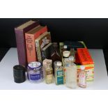 Collection of Medical related items including Mid century Bottles, Packaging, Tins (some with