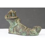 Bronze boot or shoe, possibly copy of an oil lamp