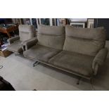 1970's Howard Keith (HK Furniture) Two Seater Sofa raised on two chrome legs 170cm long x 78cn