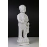 Blanc de Chine Figure of a Chinese Man holding a Vase with Child, 32cm high