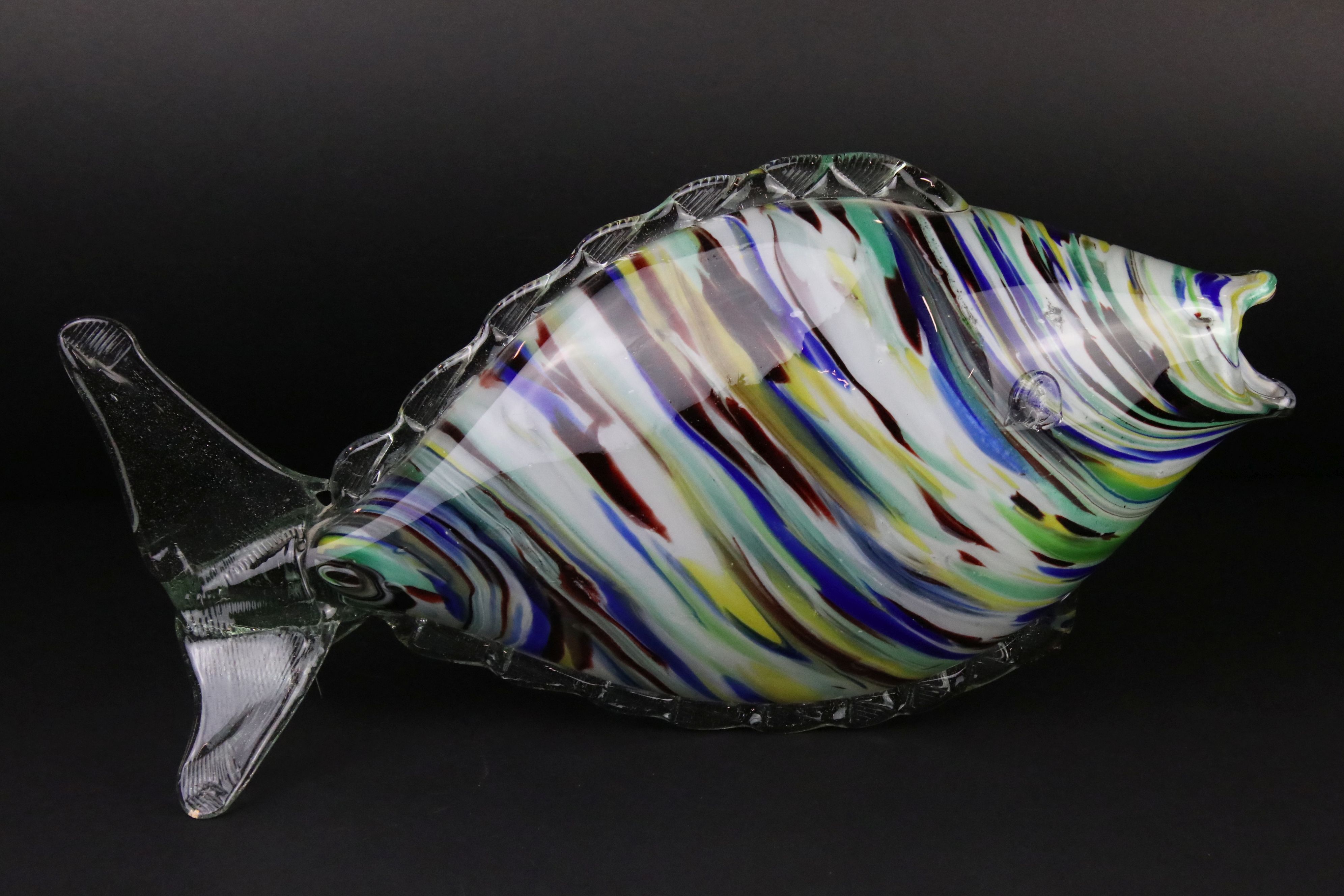 Two Large Murano Glass Fish, longest 54cm and a Murano Glass Fish Vase 43cm high - Image 5 of 7