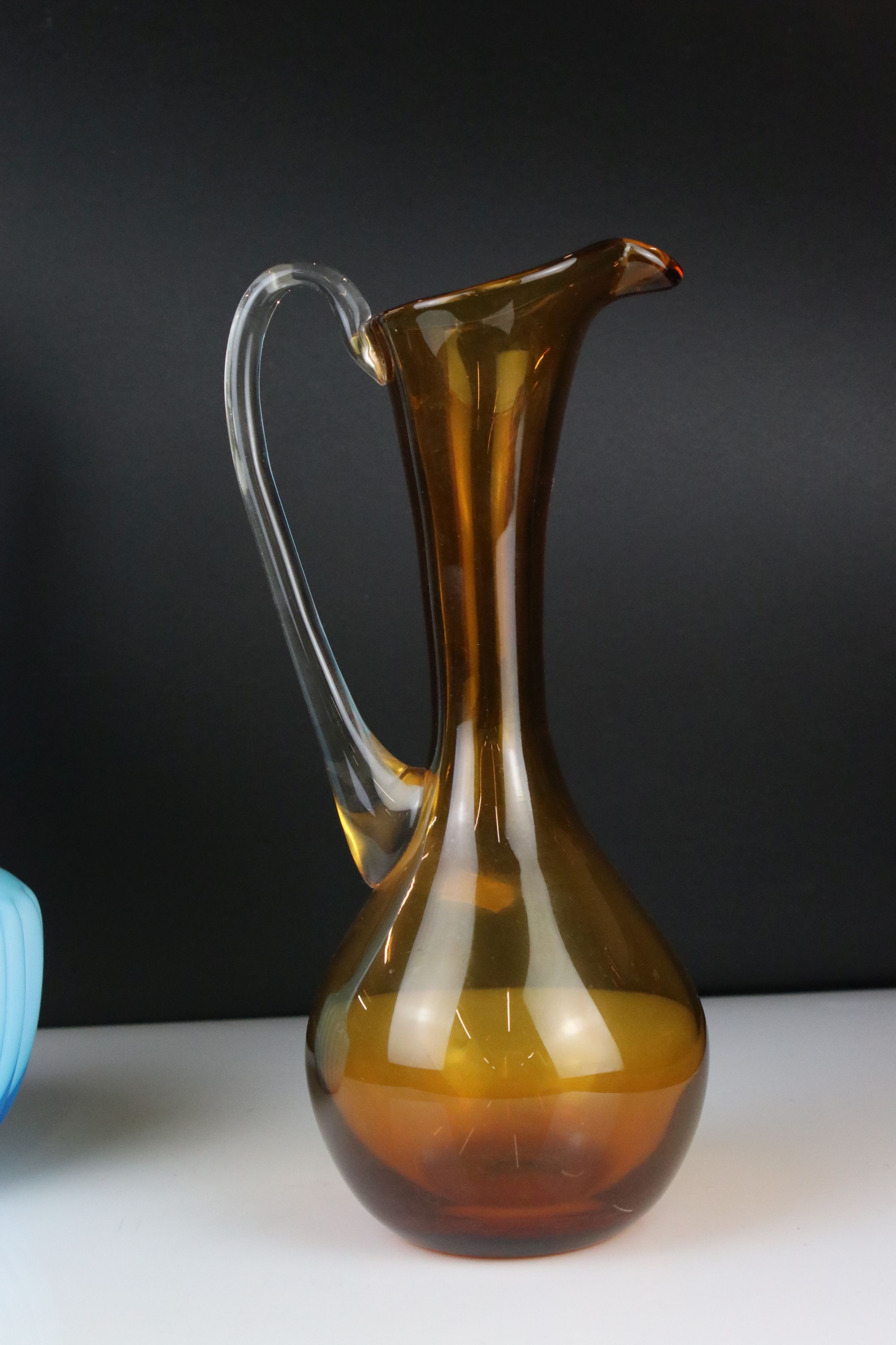 Thirteen items of Coloured Glass including Whitefriars Ruby Red Jug, Mdina Squat Vase, Bristol - Image 9 of 10