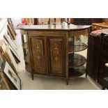 Victorian Rosewood and Marquetry Inlaid Credenza comprising a pair of cupboard doors flanked by