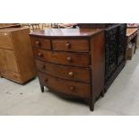 Early 19th century Mahogany Bow Fronted Chest of Two Short over Three Long Drawers raised on splayed